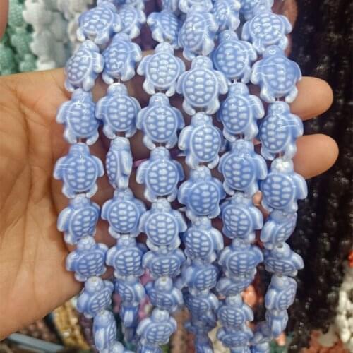 20pcs 15x18mm Loose Spacer Sea Turtle Ceramic Beads DIY Jewelry Making Cute Tortoise Ceramics Bead Fashion Accessories