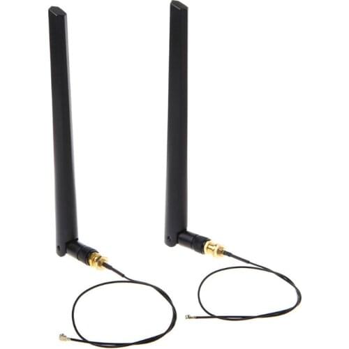 2021 New 2x 6dBi 2.4GHz 5GHz Dual Band WiFi Router Network Card RP-SMA Antenna 2 x U.fl IPEX Cable N8S5