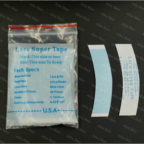 36 Pcs/lot Lace Super Tape Blue Liner C Contour Quality Waterproof Hair Tape Wig Adhesive T025