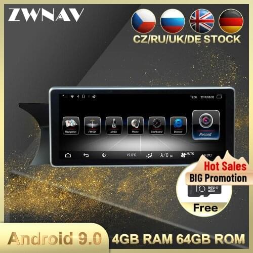 4+64 Android 9.0 Car multimedia player For Mercedes-Benz C C204 C180 C200 2011-2014 Car GPS Navi BT Radio Audio stereo Head unit