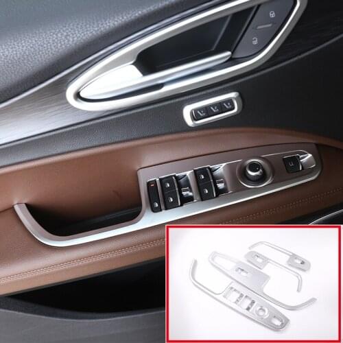4 Pcs For Alfa Romeo Stelvio 2017 Car-styling ABS Chrome Window Lift Button Frame Cover Trim for Left Hand Driver Car Accessory