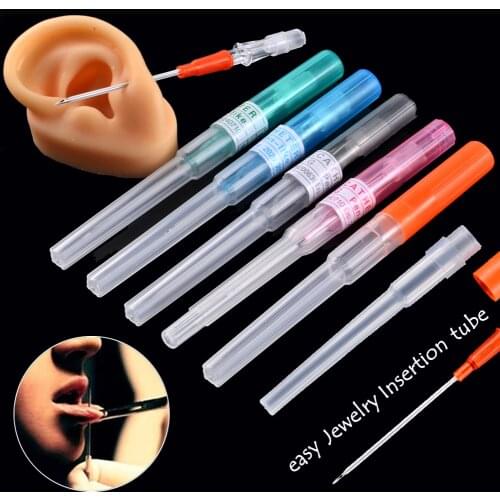 5PCS Piercing Needles IV Catheter Needles for Navel Piercing Sterilised Body Tattoo Piercings Tool for Piercing Supplies Kit