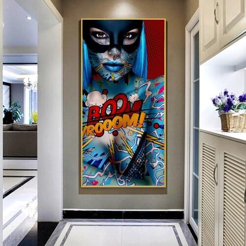 Full Drill Round 5D DIY Diamond Painting masked Woman Graffiti Diamond Embroidery Cross Stitch Mosaic Painting large size N1528