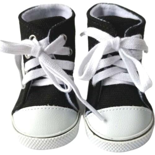 Girl 7cm Doll boots Fits 18 inch Doll Shoes for 18" Dolls Denim Canvas boots for Reborn Baby Doll shoes