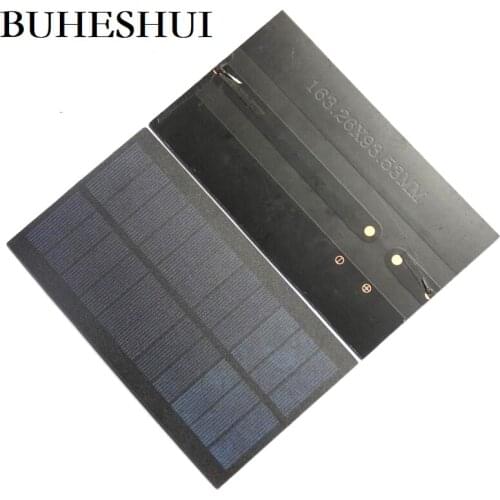 BUHESHUI 1.9W 5.5V Solar Cell Module Polycrystalline PET DIY Solar Panel Charger System For 3.7v Battery Study Wholesale 500pcs