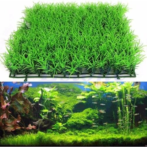 Artificial Water Aquatic Green Grass Plant Lawn Aquarium Fish Tank Landscape New