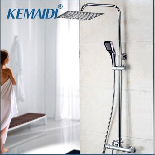 KEMAIDI Bathroom Thermostatic Bathtub Shower Water Tap Faucet Mixer Ta Rainfall Shower Head Shower Set