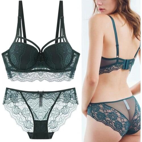 2019 Sexy Intimates Push Up Bra Set Underwear Lace Bra Set 3/4 Cup adjustable Bra Lingerie Underwear Sets For Women 70-85A B C