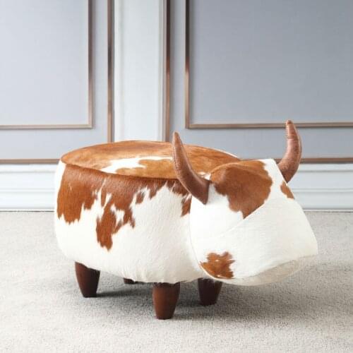 Leather Calf Personality Creative Animal Cloakroom Shoes Stool Household Footstool Living Room Shoes Stool Bedroom Furniture