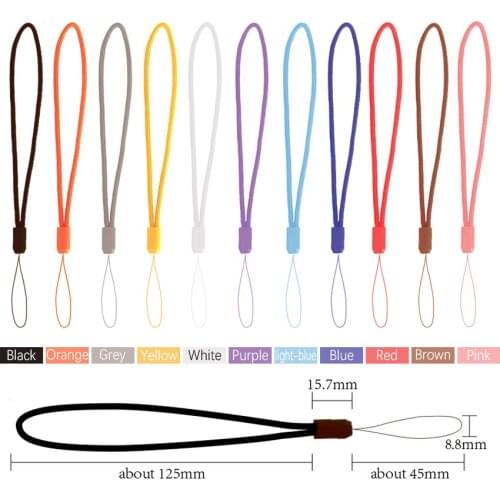 Round rope 18cm length hand wrist straps cheap holder for digital camera flash drive Lanyard for smart phone case 2000 pcs/lot