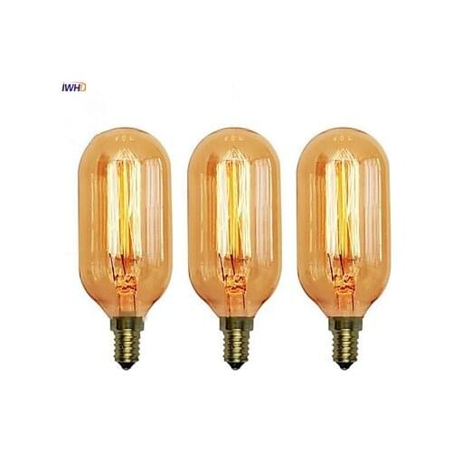 IWHD Edison Light Bulb Lamp E14 220V 40W Home Decoration Bombillas Vintage Light Bulb Retro Incandescent Lamp C35 T45 ST48