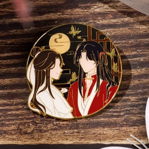 Tian guan ci fu Xie lian Hua cheng Metal badge brooch pins collection cute Limit Cos fashion rare Christmas gift C