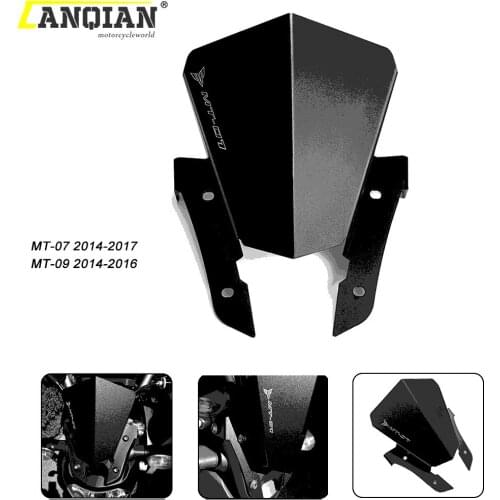 Motorcycle CNC Aluminum Front Windshield Windscreen Windshield Airflow Wind Deflector cover For Yamaha MT-07 MT MT07 2014-2017