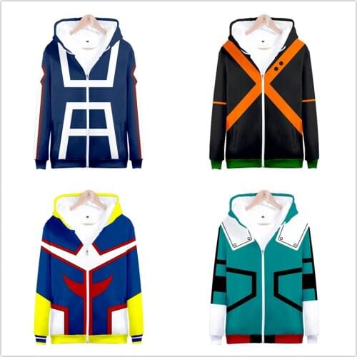 Boku No/My Hero Academia Midoriya Izuku Deku Cosplay Men Women Sweatshirt Hoodies School Uniforms Zip up Jackets Coat Costume