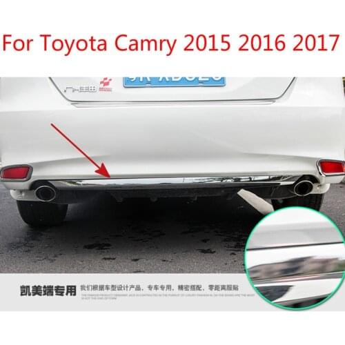 Rear Bumper Chrome Trim Rear Guard Stickers Bumper Strip High-qual For Toyota Camry 2015 2016 2017 Car covers,Car-Styling