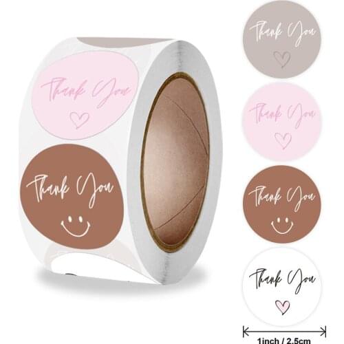 100-500pcs Thank You Stickers for Envelope Seal Labels Round Gift Packaging decor Birthday Party Scrapbooking Stationery Sticker