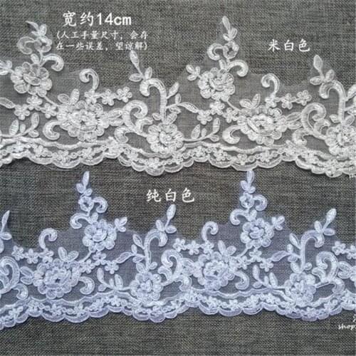 Delicate 9Yards 13.6cm Ivory White Fabric Flower Venise Venice Guipure Lace Trim Applique Sewing Craft LW0343