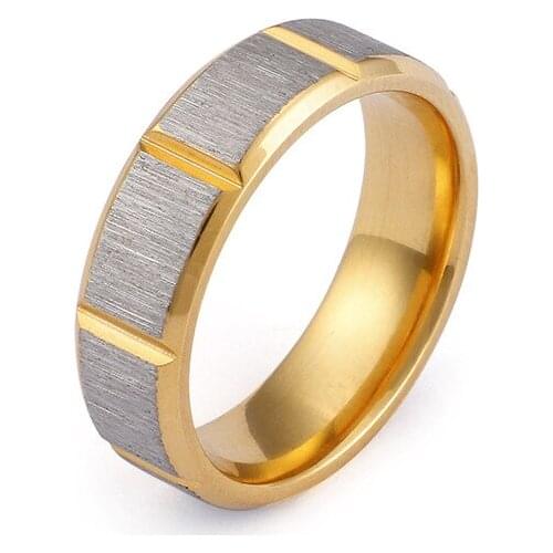 New Jewelry Gold Plated Stainless Steel Couple Ring