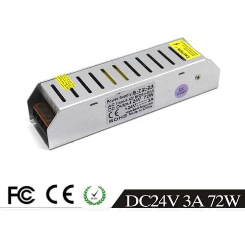 DC Power Supply Switch 24V 3A 72W Led Driver Light Transformer 110V 220V AC DC24V SMPS for Led Strip Lamp CCTV Amplifier CNC