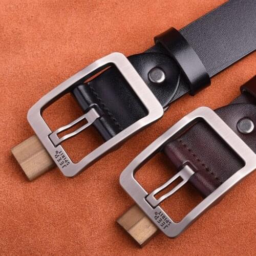 Genuine Leather Belt Men Two-layer Cowskin Mens Waist Belt Business Casual Natural Leather Belt For Men 110cm-130cm Dropshipping