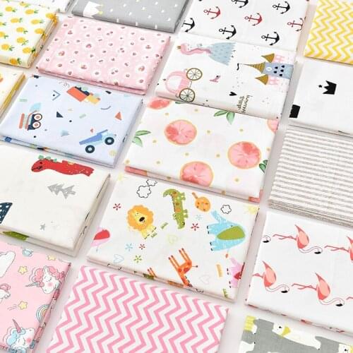 Sizes 50*160cm Cotton Twill Quilting Fabric Pink Series Star/Unicorn Printed Pure Cotton Patchwork DIY Sewing Material