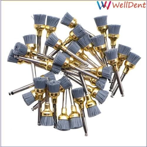 50pcs Dental Polishing Polisher Brush Prophy Alumina Bowl Latch Flat Type