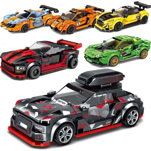 SuperRun Speed Champions Sports Car Sets Building Blocks DIY Model Bricks Toy City Racer Vehicle Technique 2021 Super Pull Back