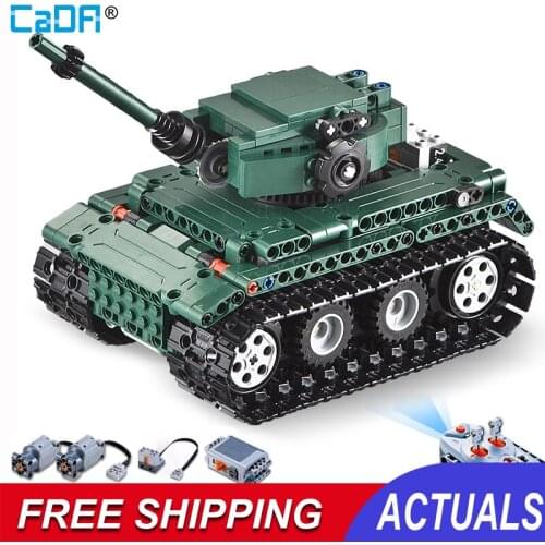 Cada High-Tech Ww2 Tanks Remote Control Assembling Model Building Blocks Model Building Kits Kids Military Toys Children Gifts
