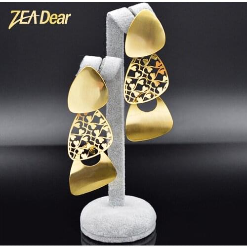 ZEA Dear Jewelry Romantic Jewelry Heart Earrings Long Drop Dangle Earrings For Women Hollow Out Earrings For Wedding Engagement