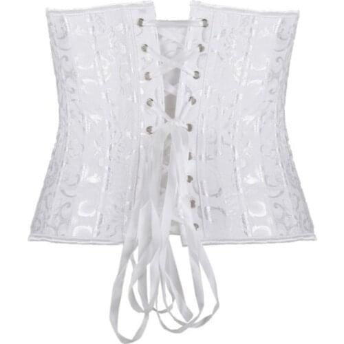 Ladies Hight Waist Corsets 24 Steel Boned Bustiers Corset Underbust Satin Shaper Lingerie Waist Corselet Plus