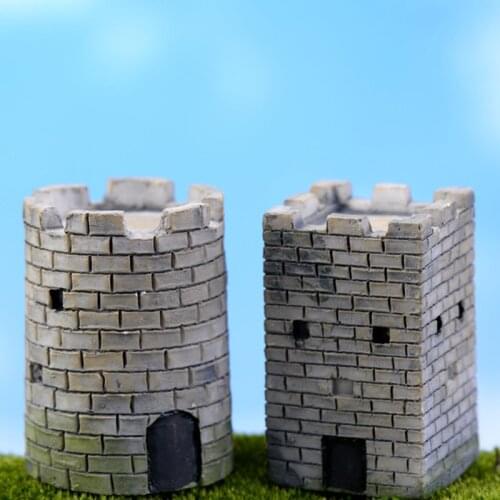 ZOCDOU 1 Piece Building Tower Fortress 3 Wild Hunt Room House Model Small Statue Figurine Crafts Figure Home Ornament