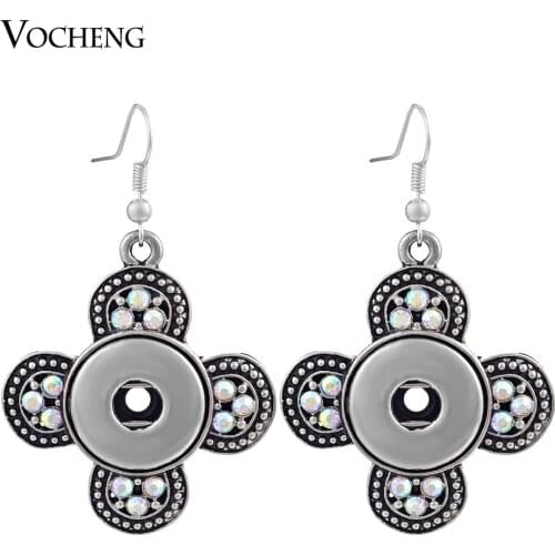 10pcs/lot 18mm Vocheng Snap Button Jewelry Metal Dangle Earring NN-298*10 Free Shipping