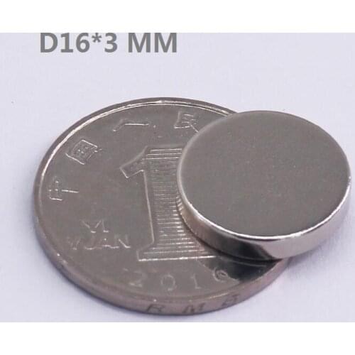 100PCS/LOT Disc Neodymium magnet 16*3 N35 NdFeB magnet 16x3 Rare earth permanent magnet 16 x 3