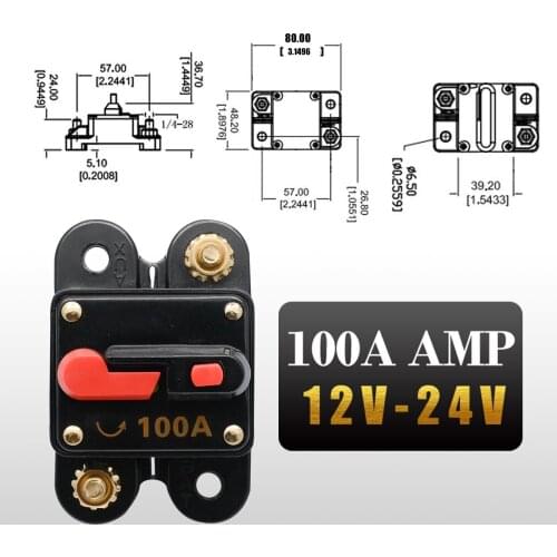 100A 42V Car Audio Inline Circuit Breaker Fuse Car Fuse Accessories For 12V Protection RV Camper Trailer Offraod Marine Boat
