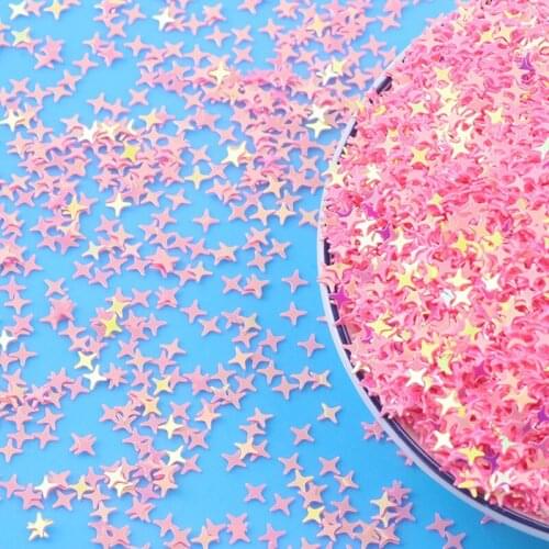 10g 4mm Sequin PVC Flat Four-pointed Star Loose Sequins for Crafts Paillettes DIY Glitter Flakes Nail Art Manicure Decoration