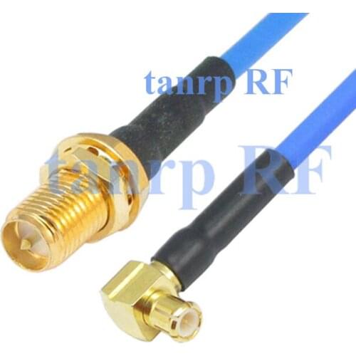 15CM coaxial Sexi Flexible blue jacket jumper cable RG405 6in RP SMA female jack to MCX male right angle RF 3G 4G router WIFI