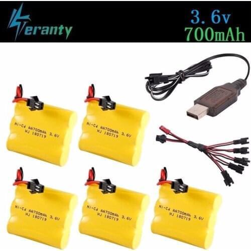 3.6v 700mAh Battery + Charger For RC Cars Robots Tanks Trains Guns Boats Aa NiCD Battery 700mah 3.6v Rechargeable Battery Pack