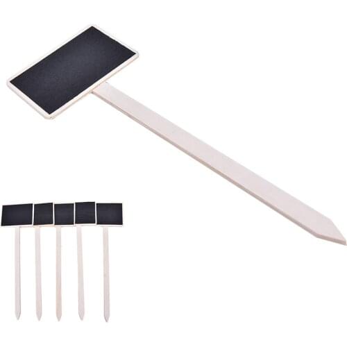 5Pcs Classic Mini Retro Wooden Blackboard Price Tag Message Board Wordpad Chalkboard Garden Flower Wood Card
