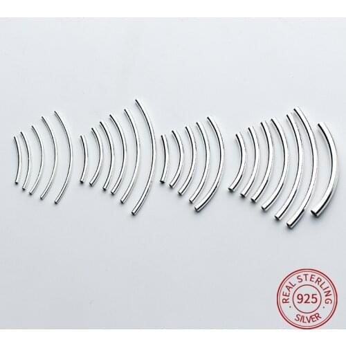 925 Sterling Oxidize Silver Curved pipe for bracelets necklace spacer tube connector DIY Jewellery accessory needle work