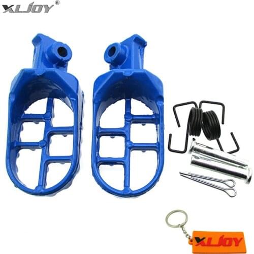 XLJOY Blue Aluminum Foot Pegs Rest Footrest For Yamaha PW50 PW80 PW 50 80 TW200 TTR90 TTR90E Motor Dirt Bike
