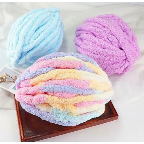 1Pc=250g Jumbo Chunky Chenille Yarn Soft Bulky Big Yarn for Crocheting Arm Finger Knitting Baby Blanket Velvet line DIY handmake