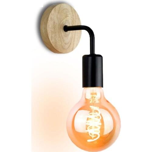 Wood Wall Lamp Nordic Bedroom Bedside Wall Lights Fixture E27 Lamp Holder For Living Room Corridor Home Indoor Lighting Decor