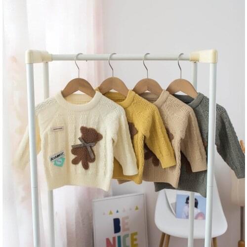 2021 Autumn and Winter Children Sweater Boy Round Neck Cartoon Top