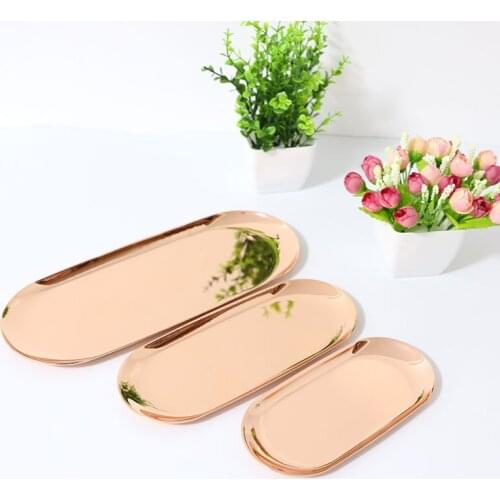 S M L 3pcs/set Home Food Plates Sets Dinner Dishes Set for Kitchen Dinnerware Bakeware Brass Dishes and Plates Sets Dessert Tray