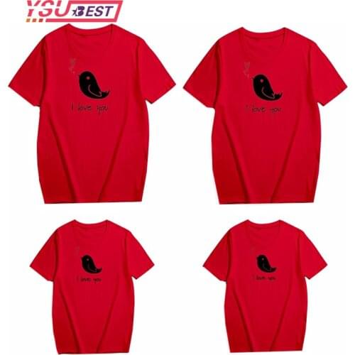 Family Tshirts Fashion Mommy and Me Clothes Baby Girl Clothes I Love Cotton Family Look Father and Son Mom and Daughter Matching
