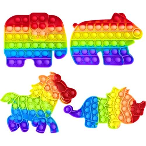 Stress Relief Autism Squeeze Toy Silicone Push Bubble Sensory Focus Training Toy for Kids Adults Concentration Training