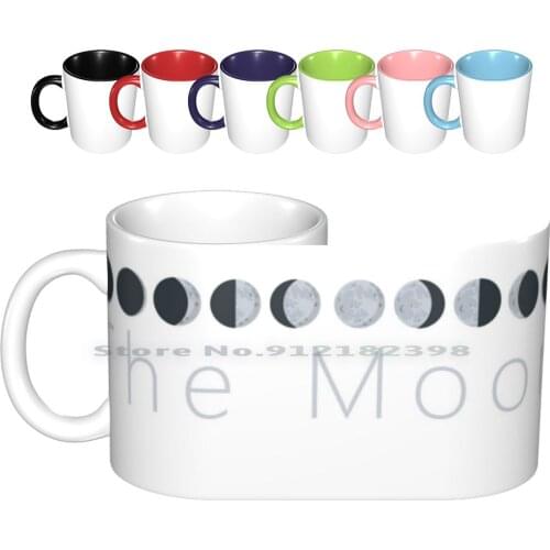 Moon Phases Ceramic Mugs Coffee Cups Milk Tea Mug Moon Phases Moon Phases Luna Fasi Lunari The Moon Space Star Creative