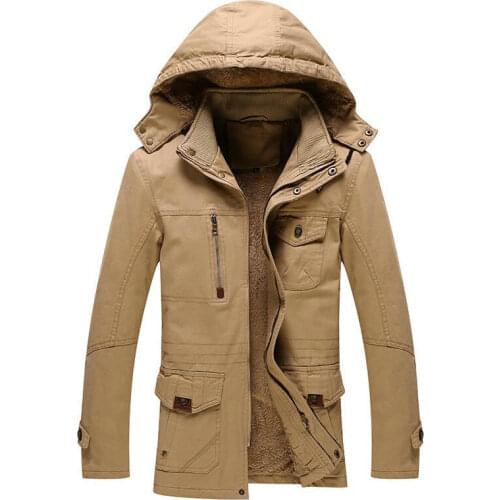 Nice Winter Jacket Mens Standing Collar Male Bomber Jacket Fashion Men Hooded Casual Jacket Coats Thick Warm Coat Outwear