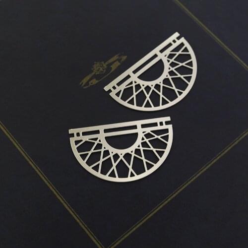 Making Jewelry Findings Geometric Stainless Steel Bead Metal Pendant Laser Cut Semicircle Steel Charm For DIY Necklace Earrings