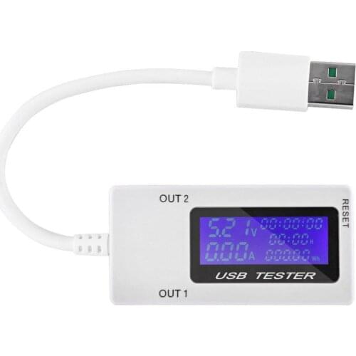 Mini Dual USB Current Voltage Tester USB Ammeter Charging Tester Monitor USB Ports Digital Display DC 4-30V 0-5A 0-150W KWS-1705